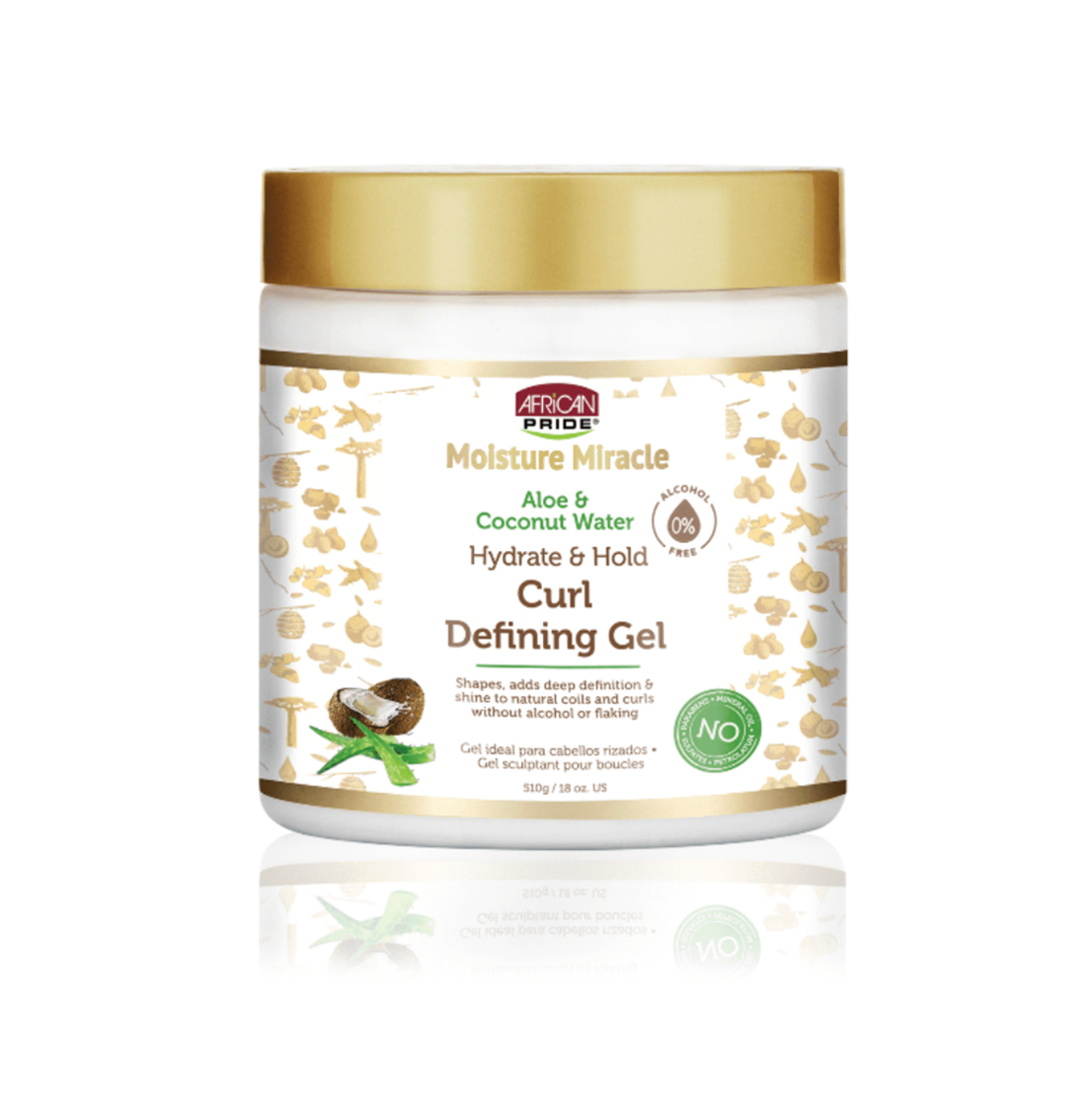 African Pride Moisture Miracle Aloe & Coconut Water Hydrate And Hold Curl Defining Gel 18oz