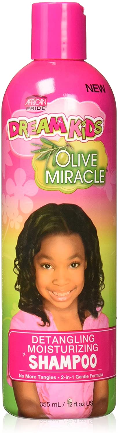 African Pride Dream Kids Olive Miracle Detangling Moisturizing Conditioner Shampoo 12oz
