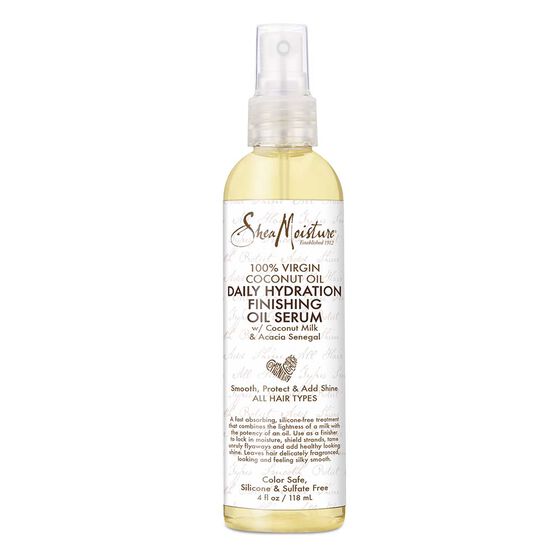 Shea Moisture 100% Virgin Coconut Oil Daily Hydration Finishing Oil Serum 4oz