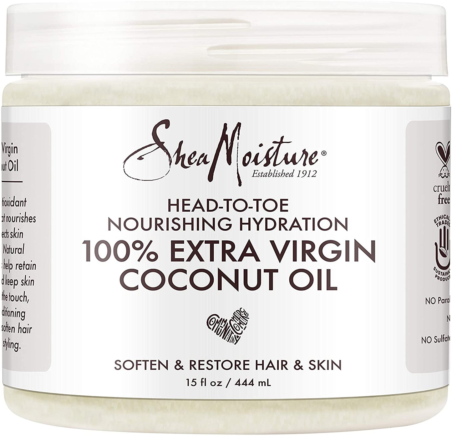 Shea Moisture 100% Virgin Coconut Oil Head To Toe Nourishing Hydration 15oz