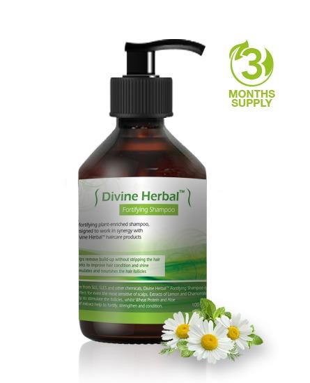 DIVINE HERBAL FORTIFYING SHAMPOO CLEANSES WHILST NOURISHING THE HAIR