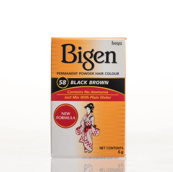 BIGEN DYE 58 HAIR COLOUR BLACK BROWN