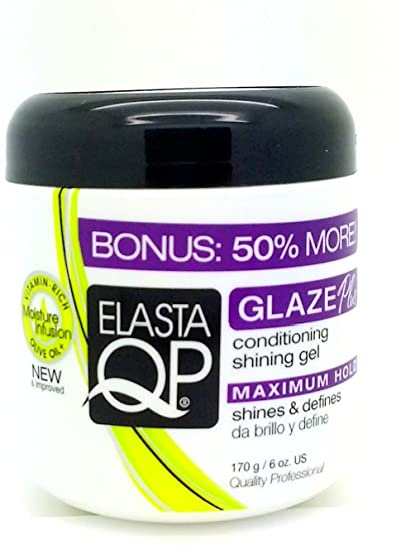 Elasta QP Olive Oil & Mango Butter Glaze Plus Conditioning Shining Gel Maximum Hold 6oz