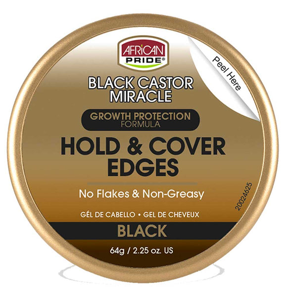 AFRICAN PRIDE BLACK CASTOR MIRACLE HOLD & COVER EDGES 64G