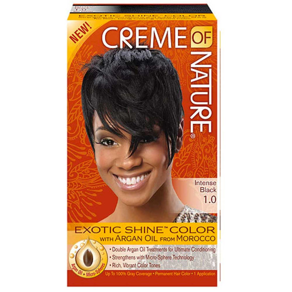 CREME OF NATURE WOMENS GEL HAIR COLOR INTENSIVE BLACK 1.0