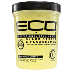 ECO STYLER BLACK CASTOR & FLAXSEED OIL GEL 32OZ