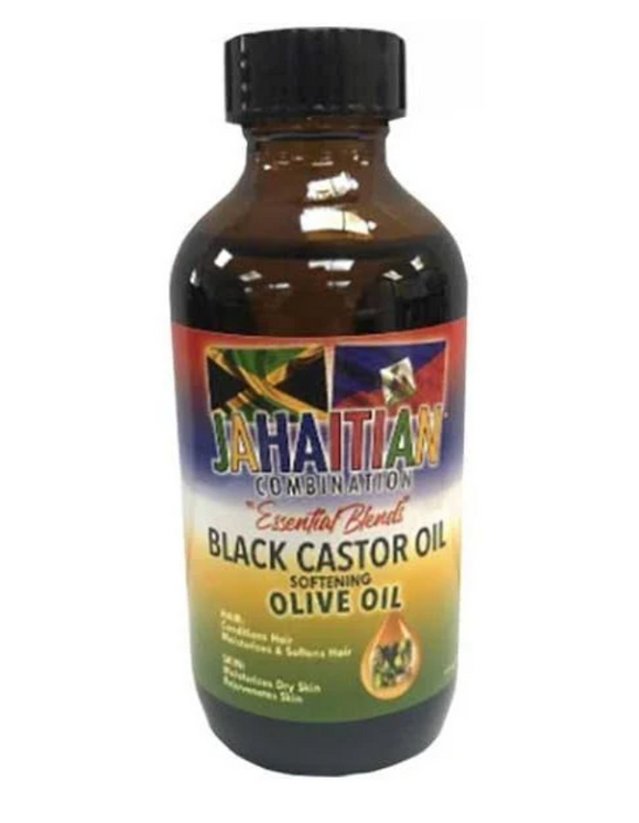 Jahaitian Essential Blends Black Castor Oil Softening Olive Oil 4oz