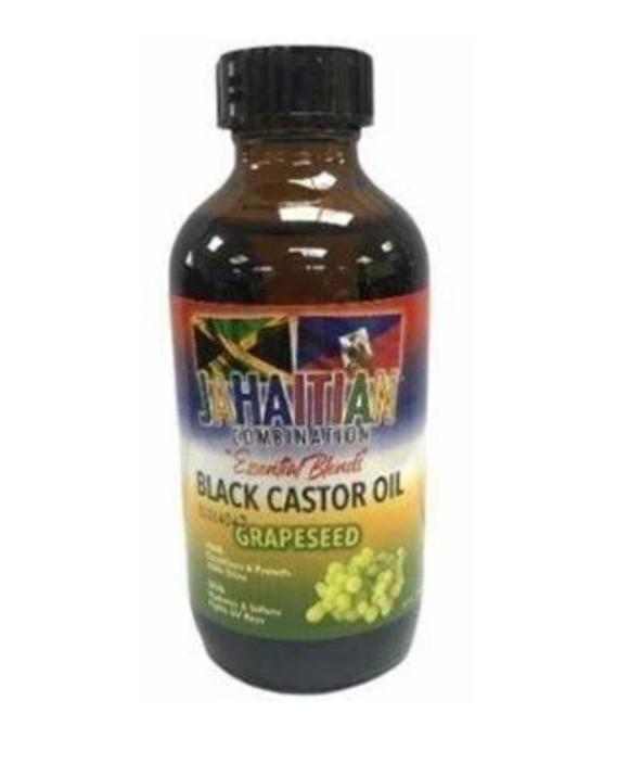Jahaitian Essential Blends Black Castor Oil Grapeseed 4oz